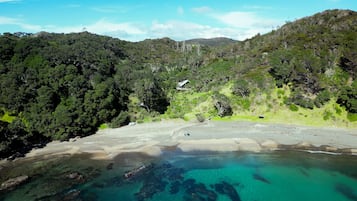 On the beach, beach towels