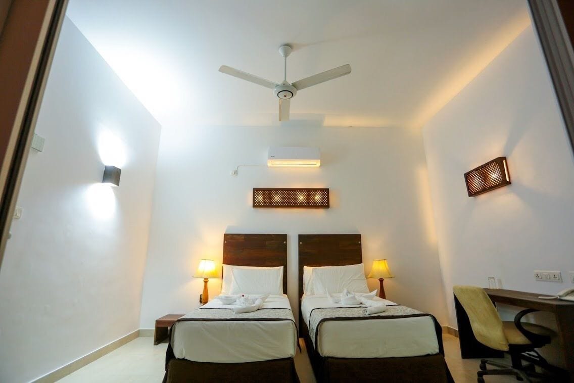 디럭스 더블룸 또는 트윈룸, 싱글침대 2개 | 이집트산 면 시트, 고급 침구, 오리/거위털 이불, 템퍼페딕 침대