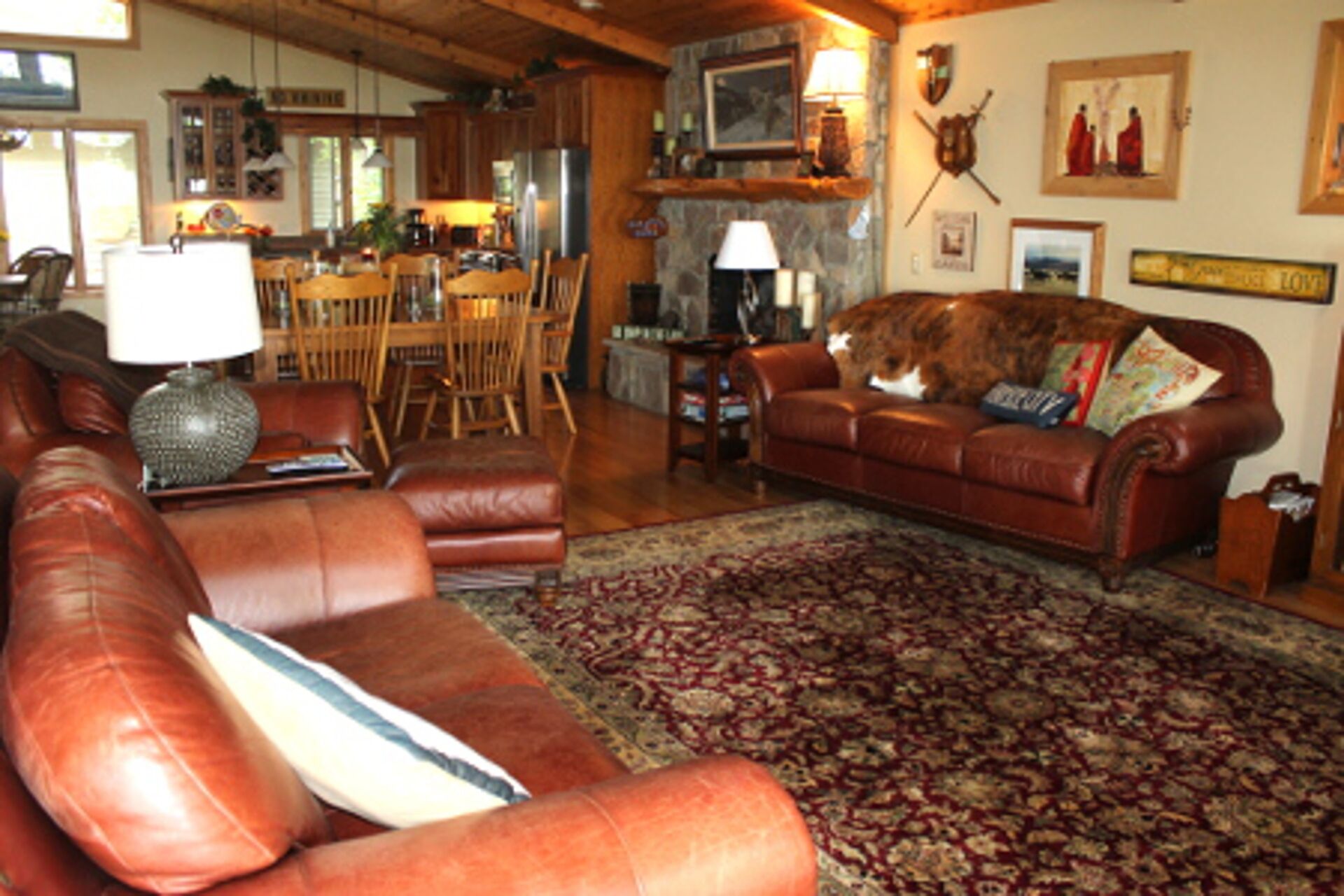 Million Dollar Home with a large fireplace, hot tub and sauna! 