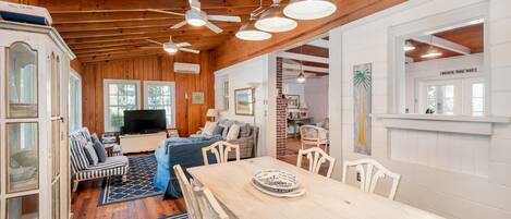 Flat-screen TV, DVD player