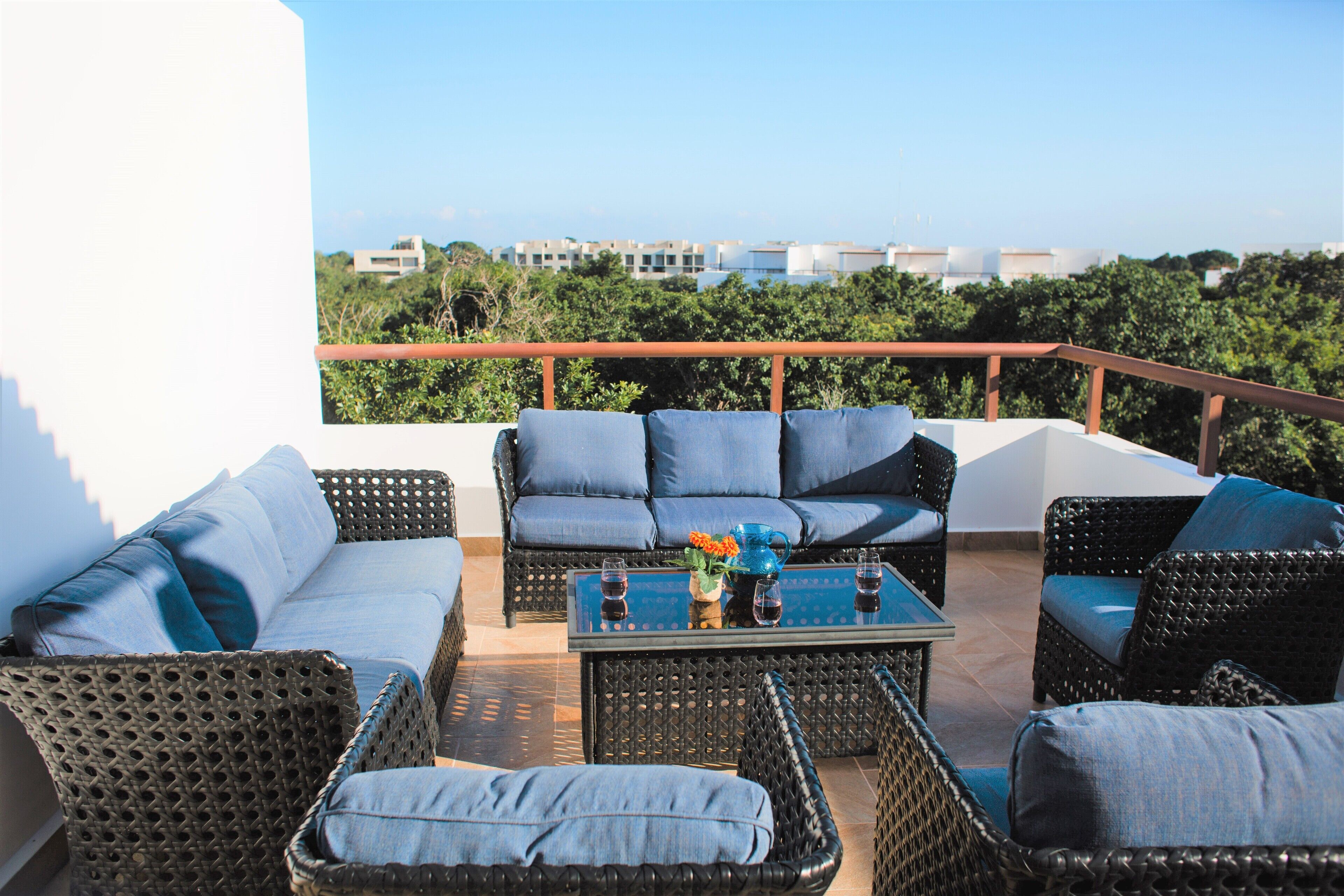 Relax and enjoy the view on the rooftop patio