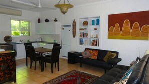 TV, DVD player, books