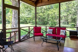 Property grounds - Pet Friendly Red House: Short Walk to Private Dock & Lake George! (Lake George)