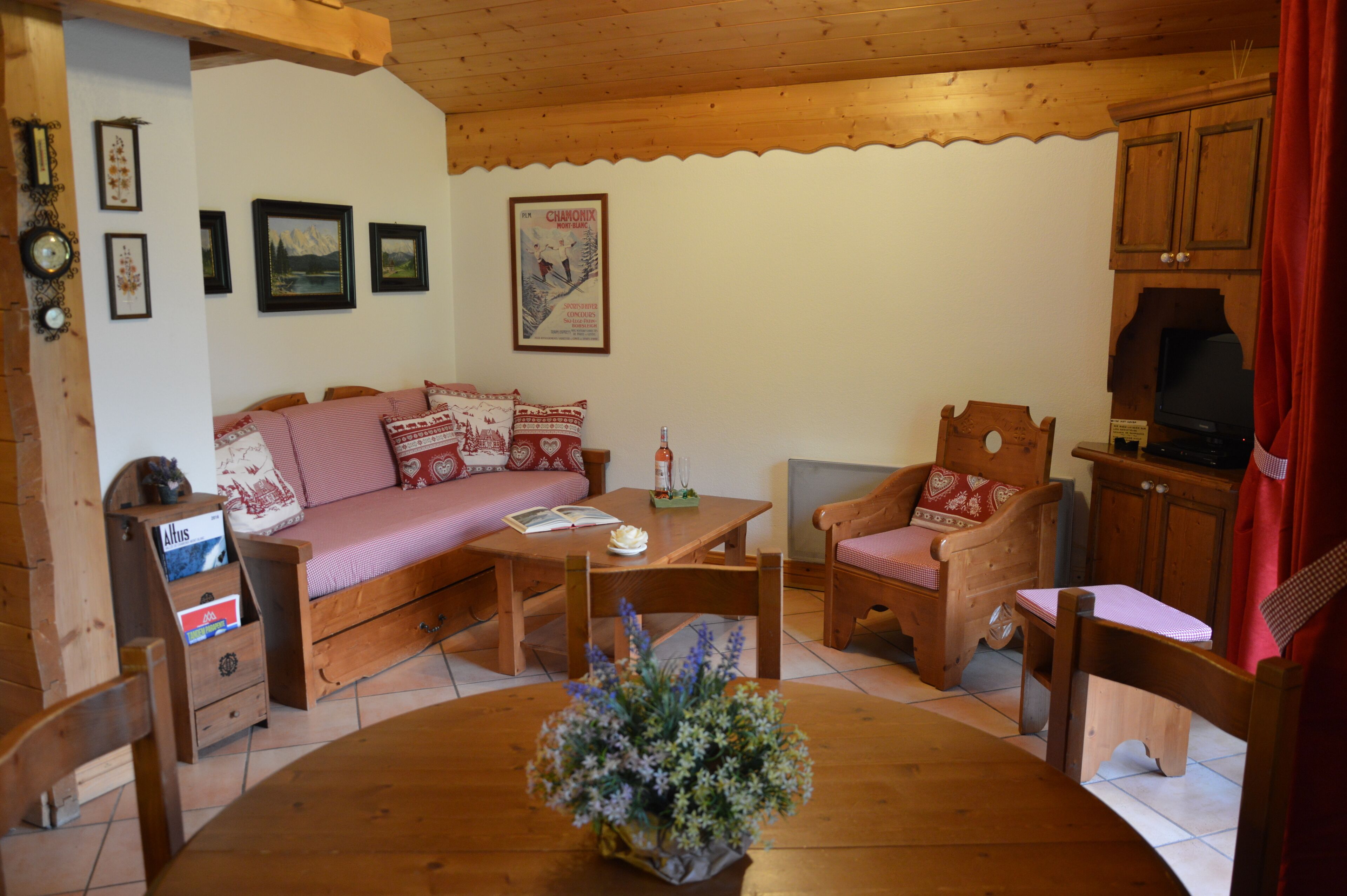 TV, DVD player, books, offices