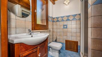 Regadera, secadora de cabello, toallas