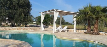 Trulli Collina della Pace, private pool, terrasses, veranda, BBQ, garden, olives