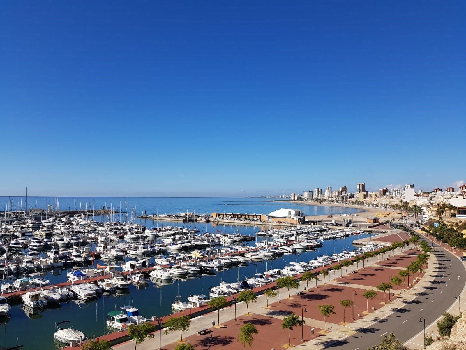 El Campello marina seen from the road