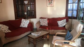 TV connectée, cheminée, lecteur de DVD, baby-foot