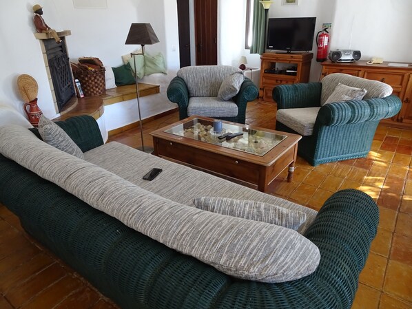 Smart-TV, Kamin, Bücher