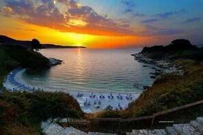 Tæt på stranden, badehåndklæder