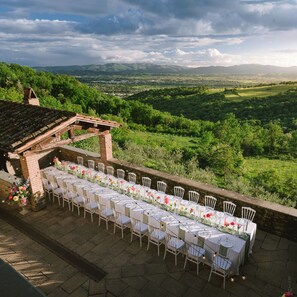Outdoor banquet area