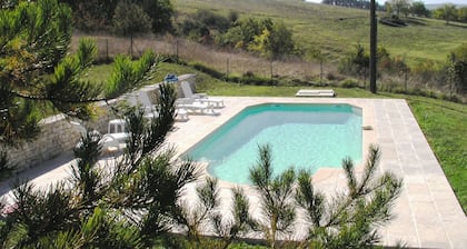 In the center of Périgord Noir (SARLAT 20 Km)- LE COUX et BIGAROQUE. Périgourdine house with swimming pool, beautiful panorama on valley, on property of 6 ha.