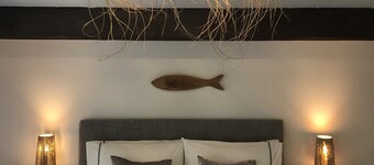 Tranquil river setting, private pool, walking distance of famous medieval town