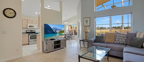 Smart TV, DVD player, table football, books