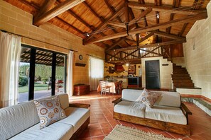 TV, fireplace, foosball, table tennis