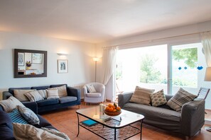 Cheminée, livres, chaîne hi-fi