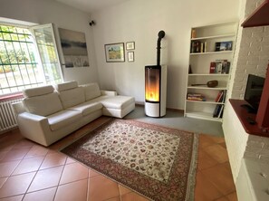 TV, fireplace, books, stereo - Roncosambaccio: Villa surrounded by olive trees very close to the beach ) (Roncosambaccio)