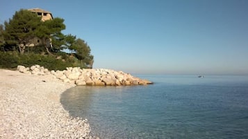 PĂ„ stranden och solstolar