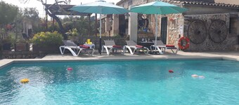 Rustic country house, terrace, orchard and village views