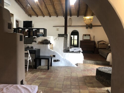 Antico Palmento in bio-edilizia, tra l'Etna e Taormina (enorme giardino, alberi da frutta e aria purissima)