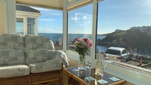 Perfect south facing cottage overlooking Mevagissey Harbour and across the bay.