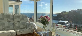 Perfect south facing cottage overlooking Mevagissey Harbour and across the bay.