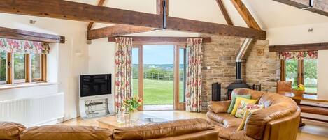 Smart-tv, dvd-afspiller, bøger, videobibliotek