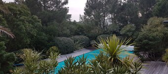 Charming villa with heated swimming pool between pool and ocean at Cap Ferret