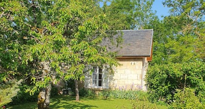 Haus mit Garten, in der mittelalterlichen Stadt, Burgunder