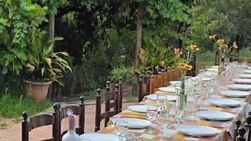 Outdoor banquet area