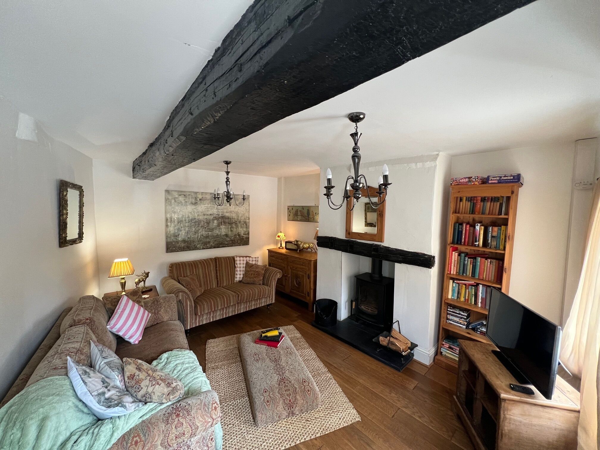 TV, fireplace, DVD player