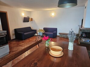 TV, fireplace - Villa with large garden and super breathtaking panorama, relaxation, peace (vercana)