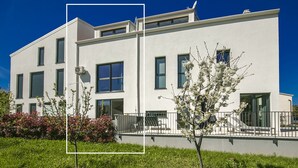 A modern two-story building with large windows and a flat roof. - PREMIUM VACATION HOME WITH SEAVIEW (Funtana)