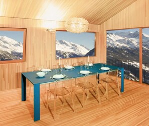 Dining - Exclusive design chalet on 1 800 meters, 4-6 pers.,  above Törbel (Törbel)