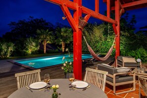 Outdoor pool, a heated pool
