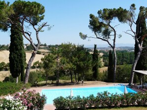 Outdoor pool - Apartment with terrace and enchanting view (Torrita di Siena)