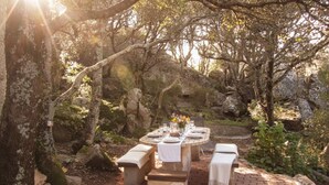 Outdoor dining - Haven of peace Apartment 2 adults 2 children air-conditioned 60 m2 swimming pool (Porto-Vecchio)