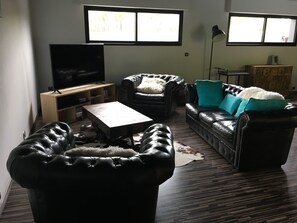 TV, DVD-spiller, bordtennis og bøker