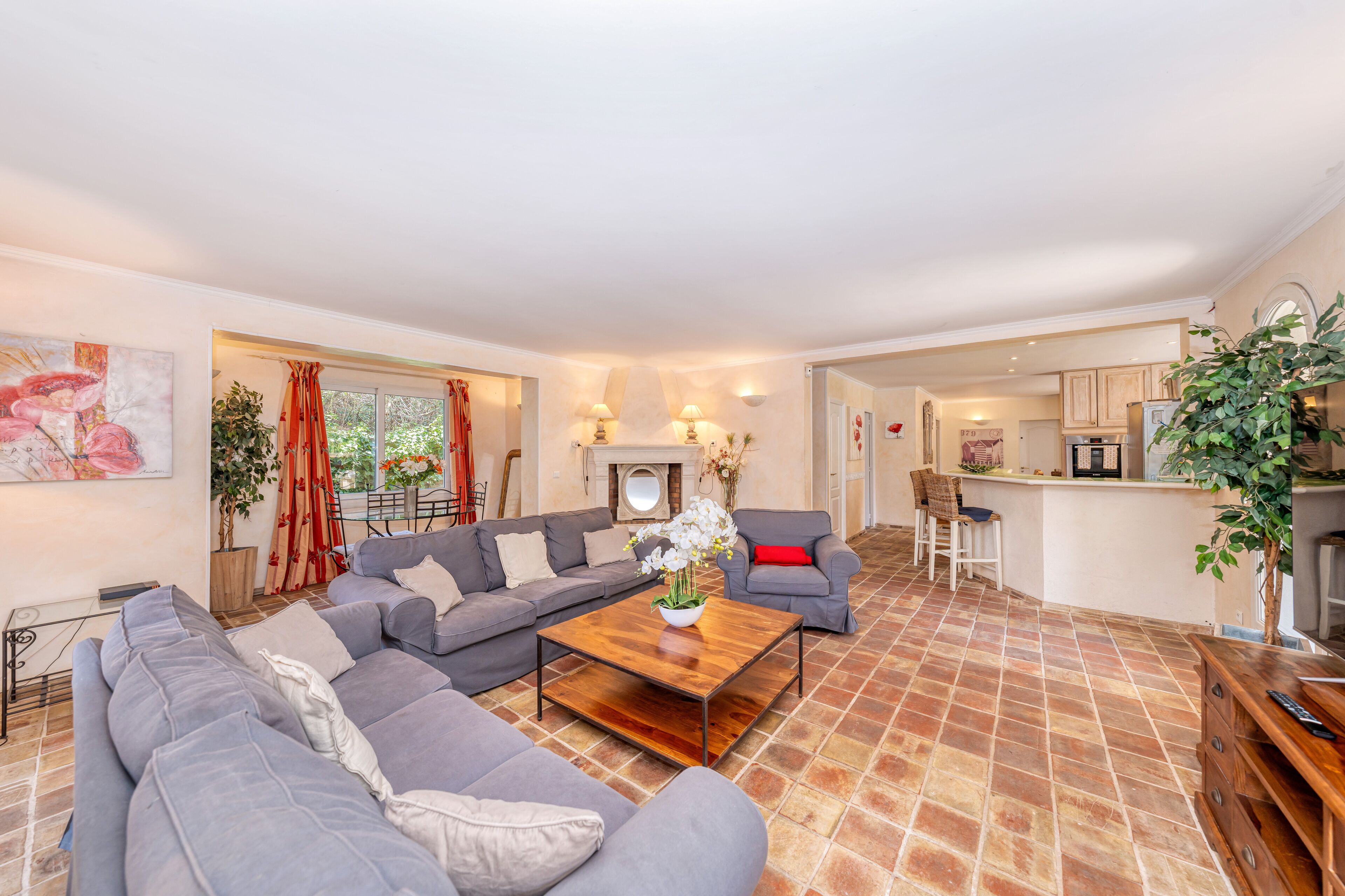 TV connectée, lecteur de DVD, table de tennis de table, chaîne hi-fi