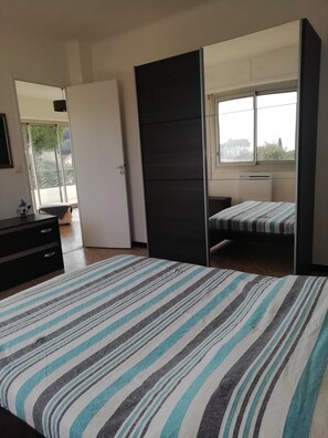 2 bedrooms, soundproofing, iron/ironing board, travel cot