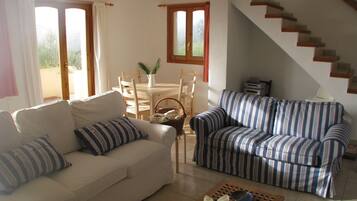 TV, lareira, DVD player, livros