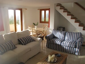 TV, fireplace, DVD player, books