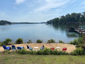 Adults and children love getting their toes in the sand! - Close to Mountains, Clemson, Asheville, Large Water View of Carolinas Best Lake! (Seneca)