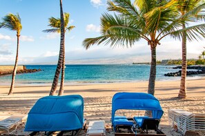 Sun-loungers, beach towels