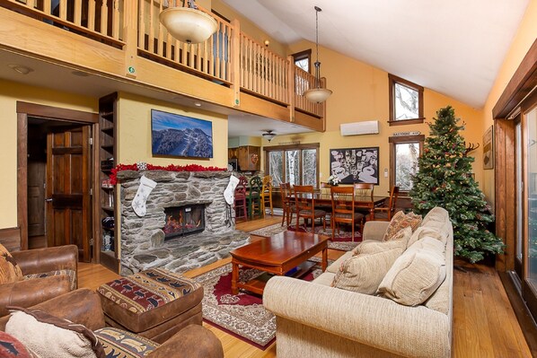 Smart TV, fireplace, video games, books