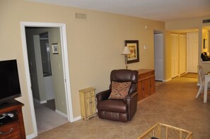 TV, DVD player, books