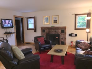 Televisión, chimenea, Netflix y libros