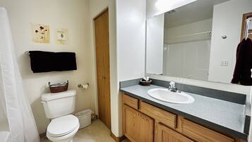 Baignoire, sĂšche-cheveux, serviettes fournies