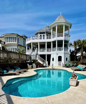 Pool - Oceanfront & Soundfront! Luxury Beachfront, Pool, Private Exclusive West End   (Ocean Isle Beach)