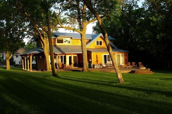 Sunrise lights up the cabin